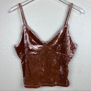 Forever 21 Spaghetti Velvet Crop Top Size Large